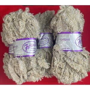 05 Fantacia Textured Yarn Italy 6.2 Ounces Each/ Color 3120 Beige Tone Lot 06